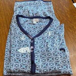 Celestial Dreams Women's Pajama Set - Blue and White
